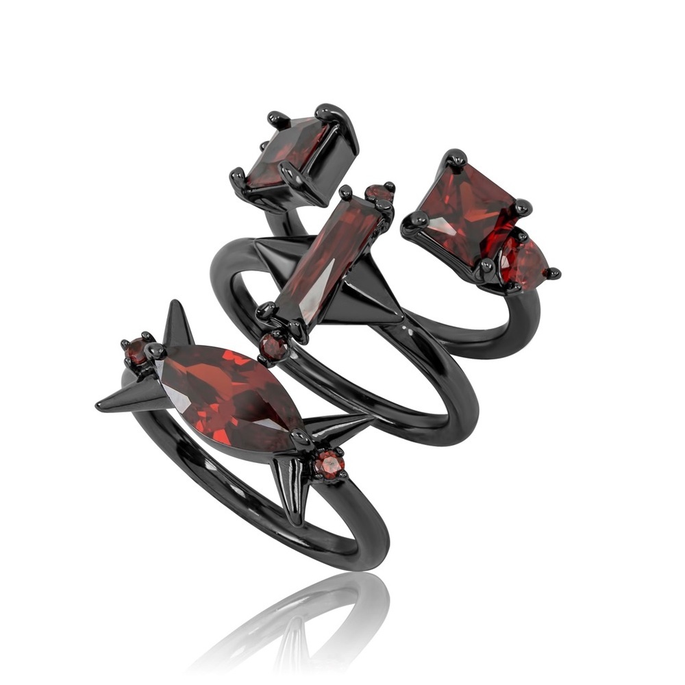 nOir JEWELRY Ice Crystals Ring Set